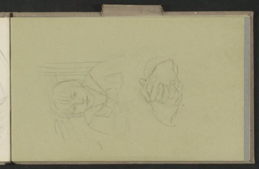 Folded hands and a child in a sailor's blouse