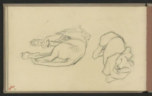 Walking and reclining animal, possibly a lion