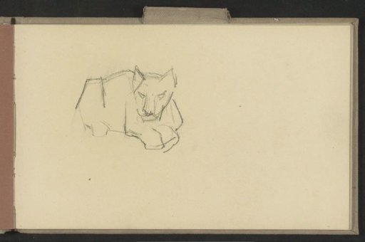 Reclining animal, possibly a lion