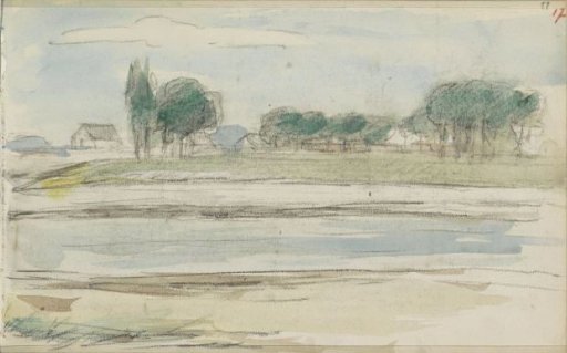 Landscape with Water and Houses on a Dike