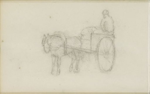 Seated Figure on a Horse-Drawn Cart