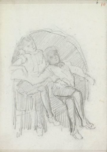 Two children sitting on a sofa