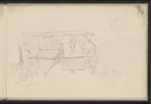 Woman in the garden of a rural house