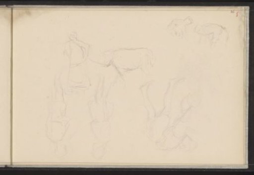 Figure Studies, Including a Woman with a Cow on a Leash