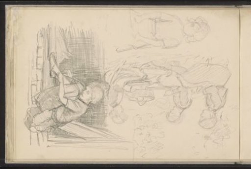 Study Sheet, Including Seated Girls Preparing Food
