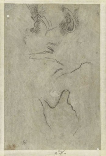 Studies of hands, a neck and an ear