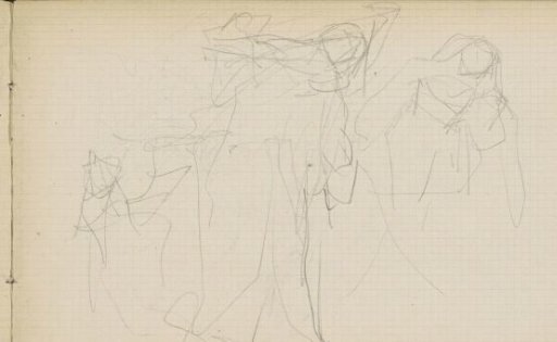 Women, heads bent to the right