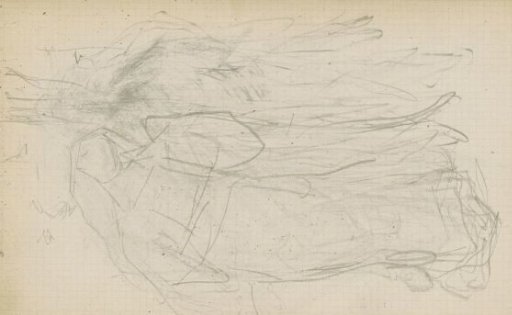 Standing woman in a long robe, head turned to the right