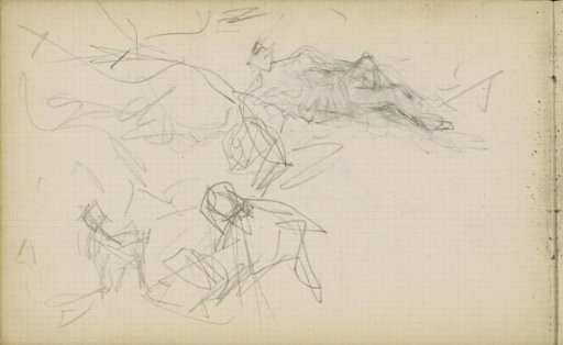 Reclining and bending figure