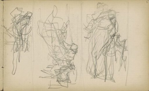 Study sheet, including a standing woman in a long robe