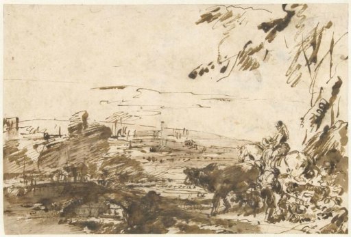 Shepherds with a flock