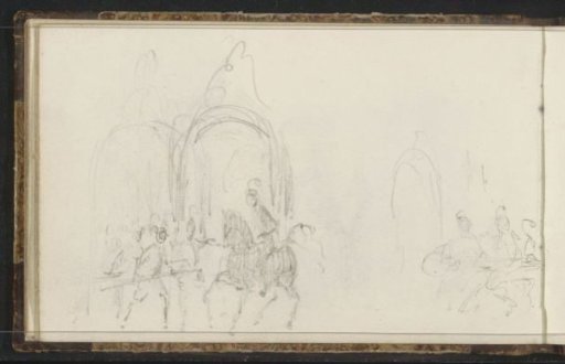 Horseman and Men at a Gate