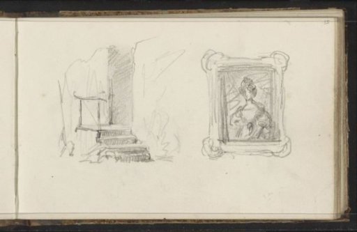 Staircase and a Portrait of a Woman in a Frame
