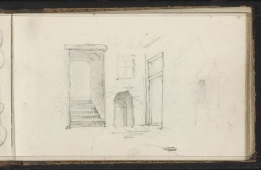 Interior with a niche and stairway entrance