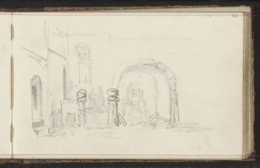 Street or courtyard with a gate