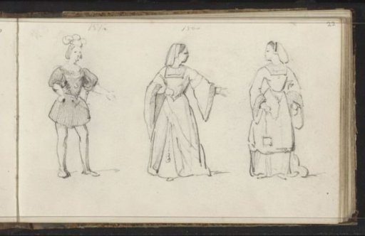 Man and woman in historical costume from the period 1500-1512