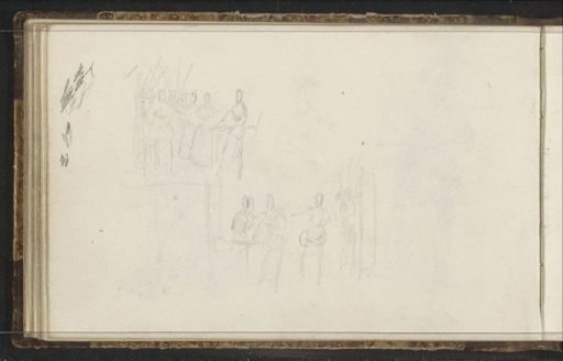Group of figures, possibly knights or soldiers