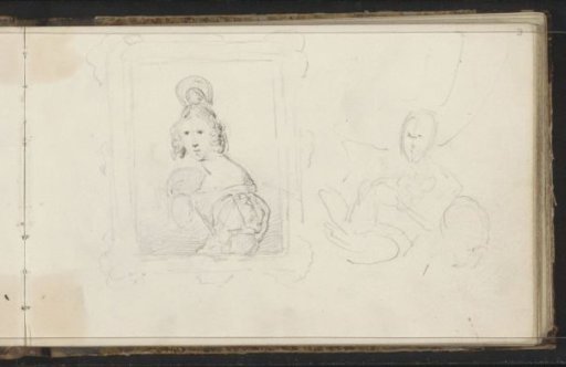 Portrait of a woman with a fan in a frame