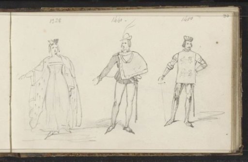 Woman and two men in medieval costume