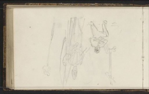 Kneeling figure beside a standard-bearer