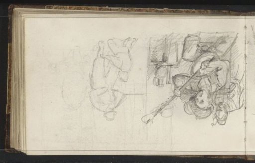 Lute player and an interior with figures