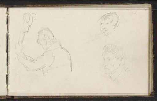 Man with a newspaper and two heads