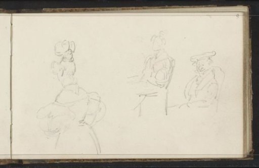 Standing Woman and Two Seated Men