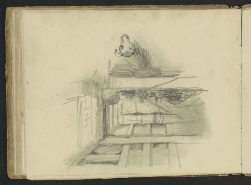 Hallway and a head of a cow