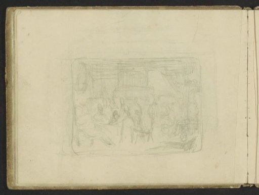 Interior with standing and seated figures