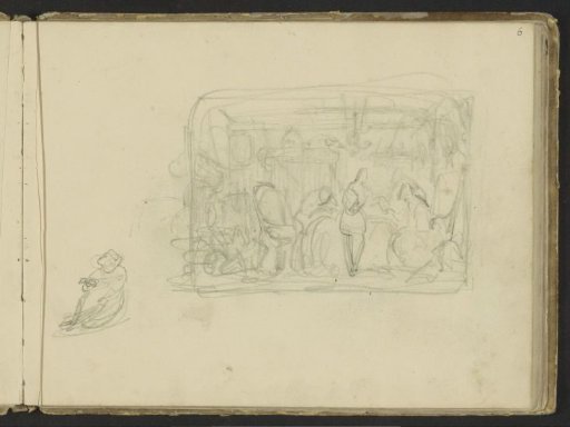 Interior with standing and seated figures