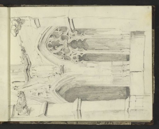 Detail of the exterior of a Gothic cathedral