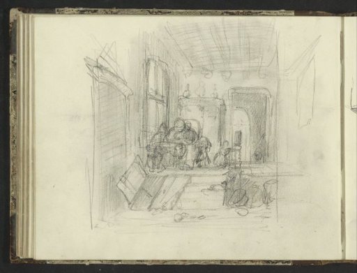 Interior with a seated figure by a window