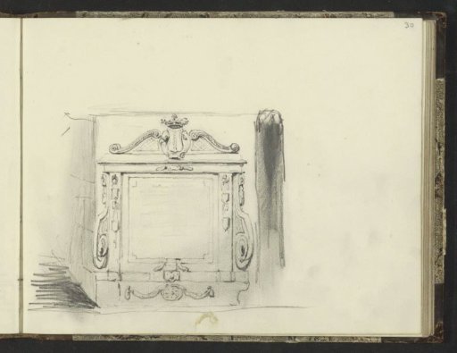 Facade stone with scrollwork