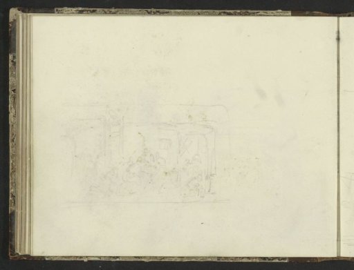 Room with figures around a table