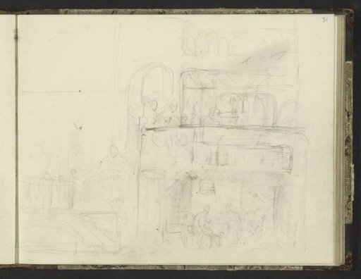 Figures in a two-story house
