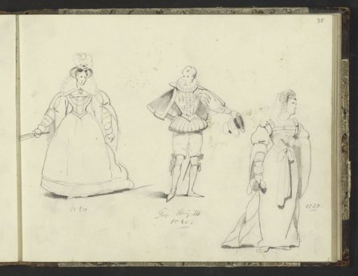 Page and women in costumes from the period 1525-1580