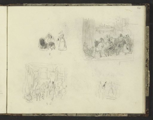 Interiors with figures