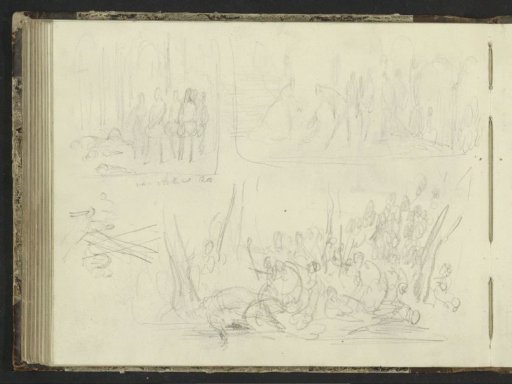 Study sheet, including figures before an arcade