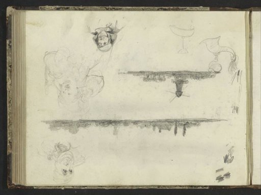 Figure studies and river landscapes with mills
