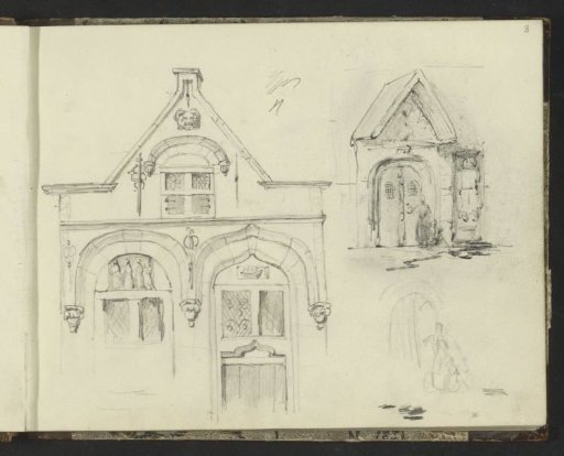 Facade of a house with a stepped gable