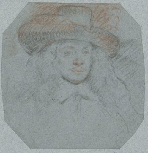 Portrait bust of a (Spanish?) gentleman with a large hat
