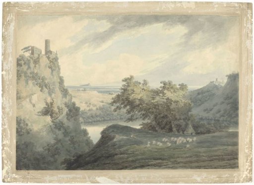 Italian mountain landscape with the lake of Nemi