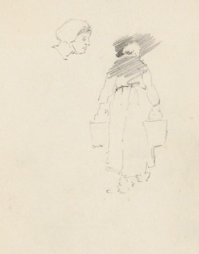 Woman carrying two buckets