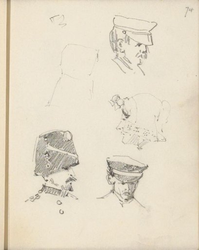 Men and a Woman with Various Headgear