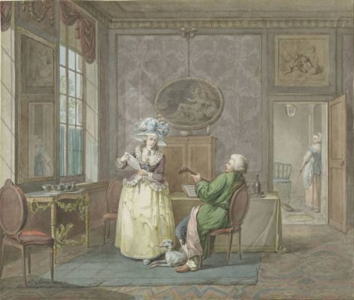 Musical couple in an interior