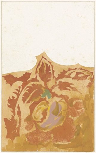 Design drawing for a menu with vegetable decoration