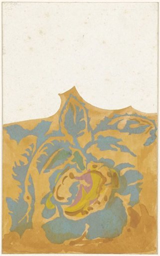 Design drawing for a menu with vegetable decoration