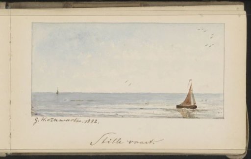 Calm sea with sailing ships