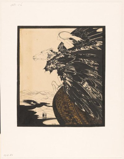 Woman on a flying horse