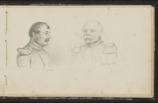 Portraits of two military personnel